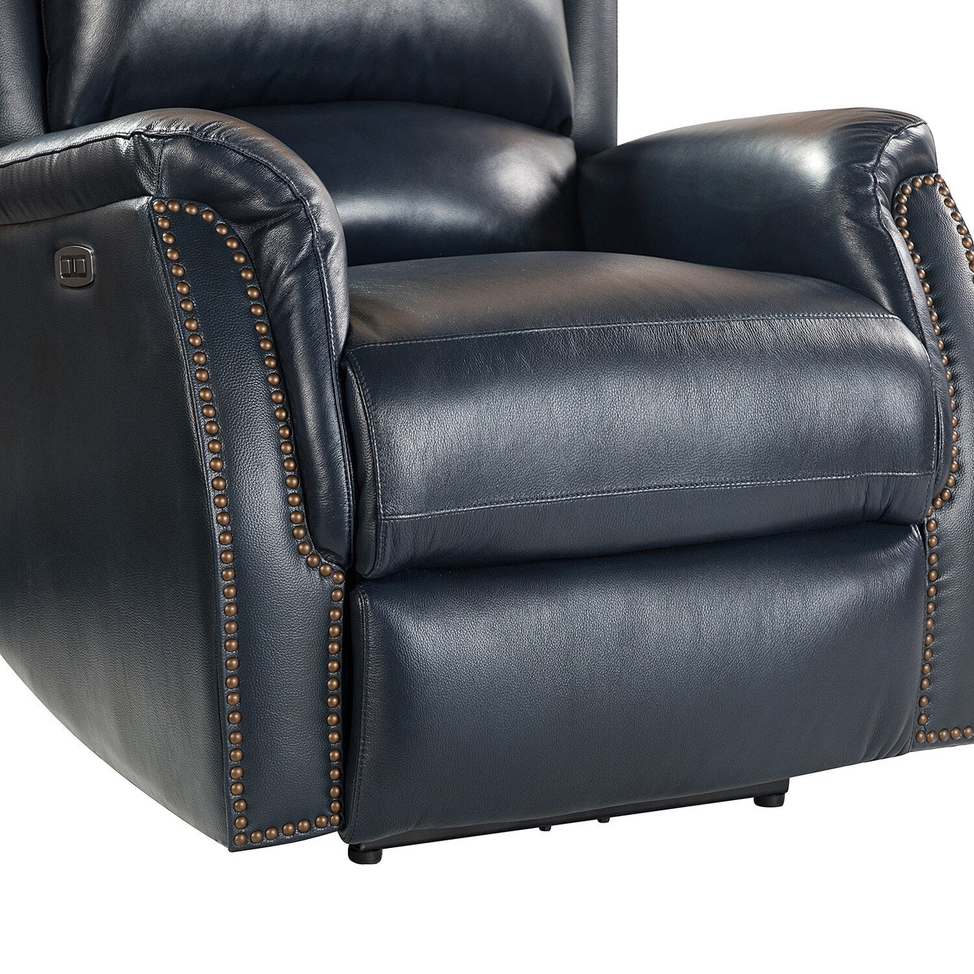 Fauteuil inclinable électrique en cuir véritable Eduardo avec port USB, lot de 2