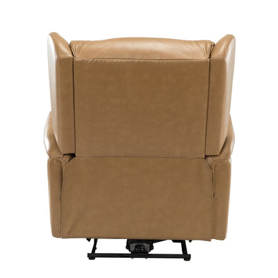 Fauteuil inclinable électrique en cuir véritable Eduardo avec port USB, lot de 2