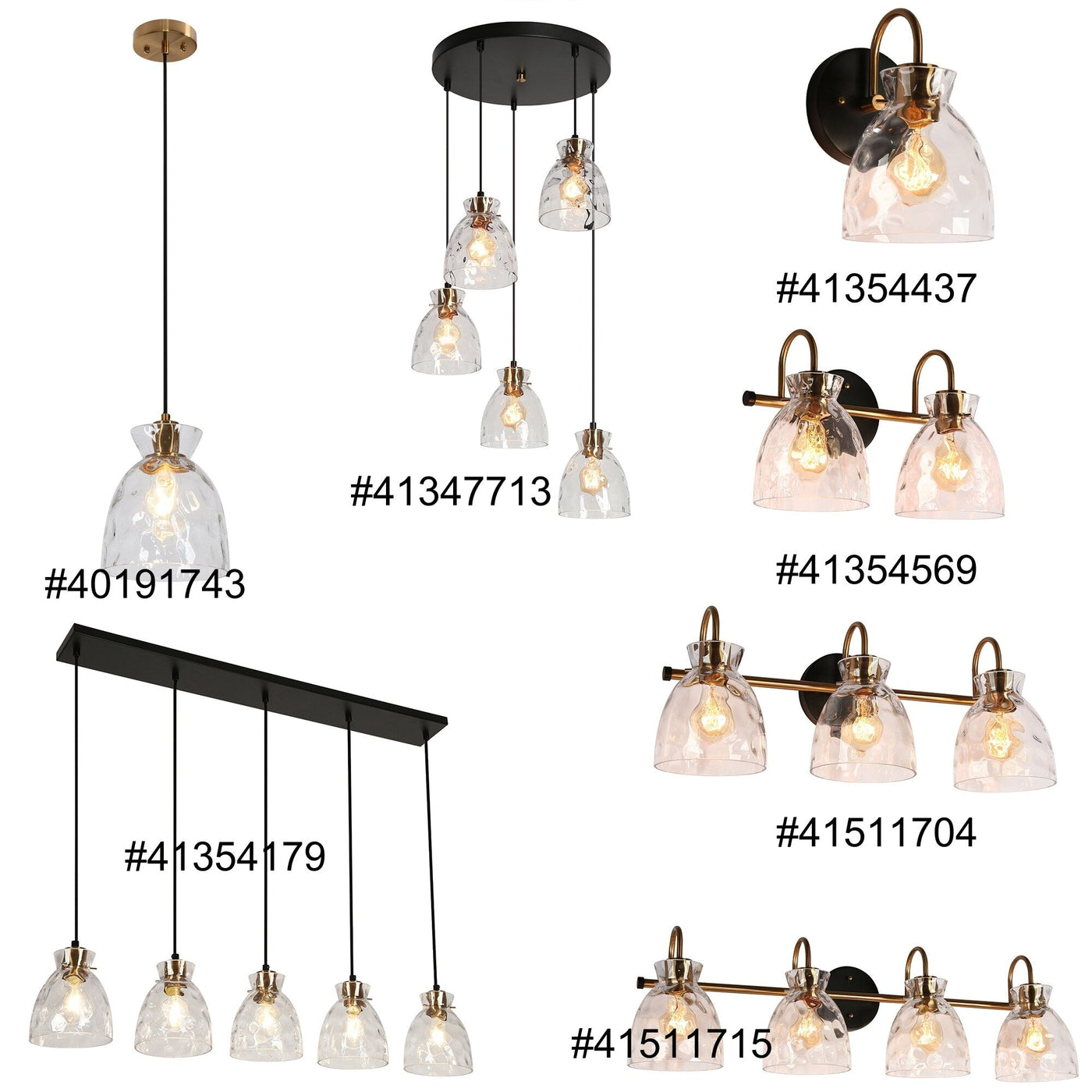 Suspension moderne du milieu du siècle Elisie à 1 ampoule en verre martelé avec dôme en cascade pour cuisine, îlot de cuisine, salle à manger