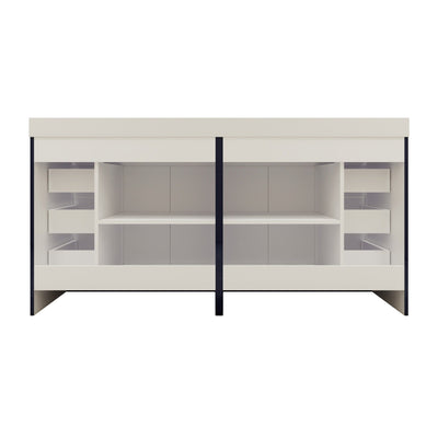 Meuble-lavabo autoportant Eliza de 72 po avec double vasque