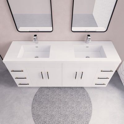Meuble-lavabo autoportant Eliza de 72 po avec double vasque