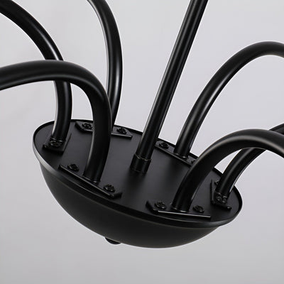 Lustre minimaliste français classique à 6 lumières avec éclairage de style bougie