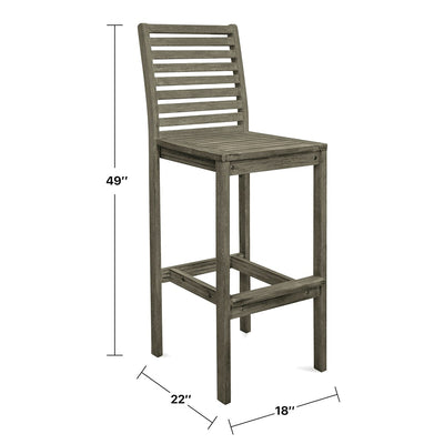 Ensemble de salle à manger avec table de bar et chaises en bois Emilio