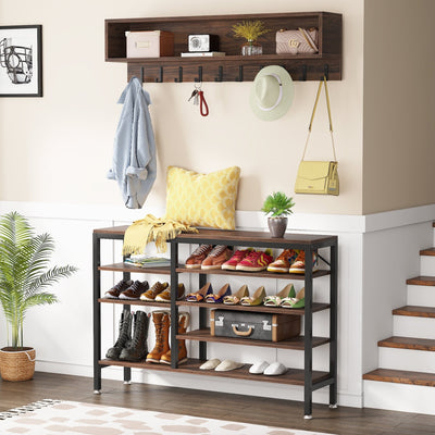 Ensemble de porte-manteaux et de bancs à chaussures pour entrée, porte-manteaux et porte-chaussures de style industriel