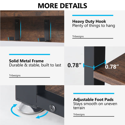 Ensemble de porte-manteaux et de bancs à chaussures pour entrée, porte-manteaux et porte-chaussures de style industriel