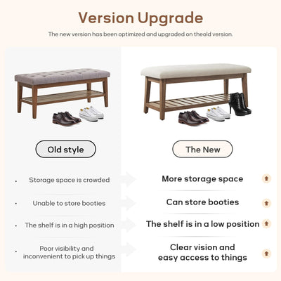 Banc à chaussures d'entrée Banc de rangement Banc rembourré
