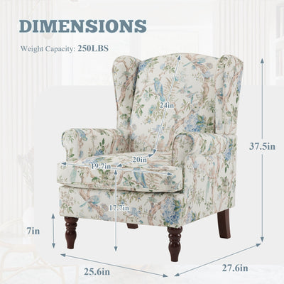 Fauteuil d'appoint moderne Erommy, fauteuil à dossier haut, canapé simple en tissu rembourré avec pieds en bois pour le salon