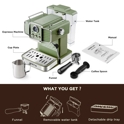Machine à café expresso avec mousseur à lait vapeur