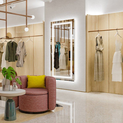 Miroir de salle de bain extra large avec éclairage LED, antibuée, 3 couleurs