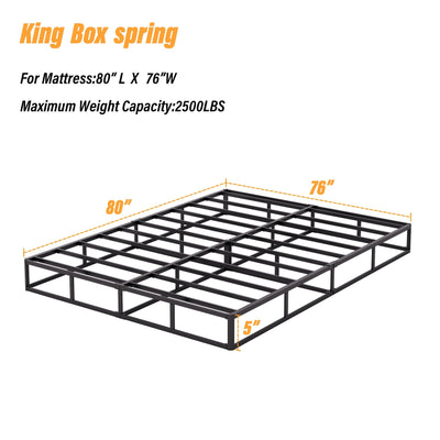 Ressort métallique à profil bas de 5 pouces, structure robuste avec revêtement gris