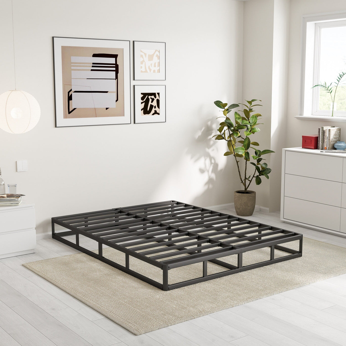 Ressort métallique à profil bas de 5 pouces, structure robuste avec revêtement gris