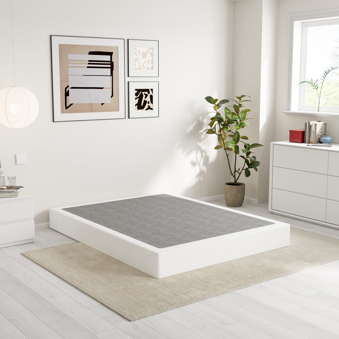 Ressort métallique à profil bas de 5 pouces, structure robuste avec revêtement gris