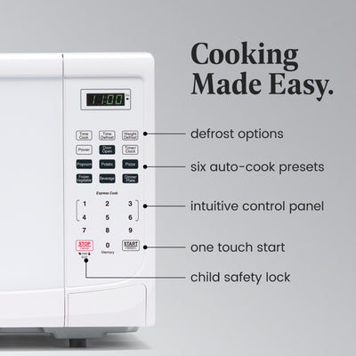 Four à micro-ondes de comptoir Farberware de 1 000 W et 1,1 pi³ avec éclairage LED et verrouillage enfant