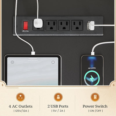 Bureau de direction de ferme Bureau à domicile Tiroir de classement Support d'écran Prise de courant