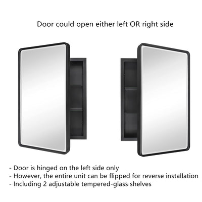 Armoires à pharmacie encastrées en métal de style ferme TEHOME avec miroir