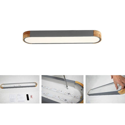 Plafonnier LED ovale à intensité variable Farmhouse Wood - 37 3000 K/6000 K