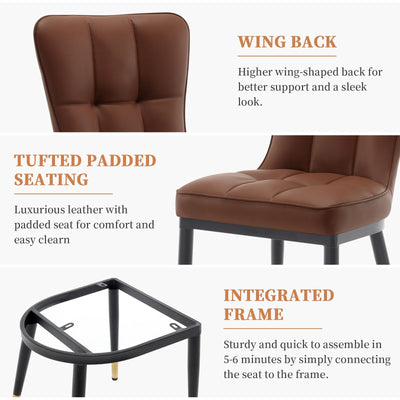 Lot de 2/4 chaises de salle à manger rembourrées en similicuir