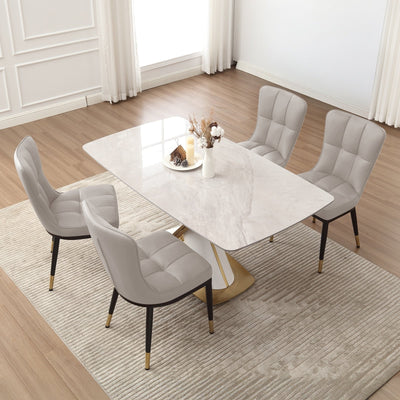 Lot de 2/4 chaises de salle à manger rembourrées en similicuir