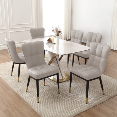 Lot de 2/4 chaises de salle à manger rembourrées en similicuir