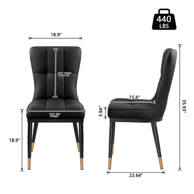 Lot de 2/4 chaises de salle à manger rembourrées en similicuir