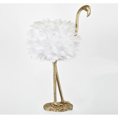 Lampe de table Flamingo - Blanc et or - 30,5 H - 30H x 19L x 14P