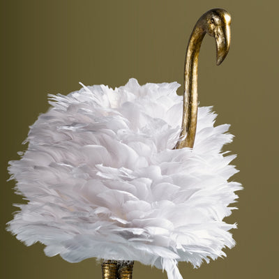 Lampe de table Flamingo - Blanc et or - 30,5 H - 30H x 19L x 14P
