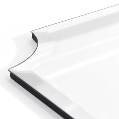 Miroir mural biseauté festonné rectangulaire sans cadre, pour salle de bain, coiffeuse, chambre à coucher, 1 bord biseauté - Transparent