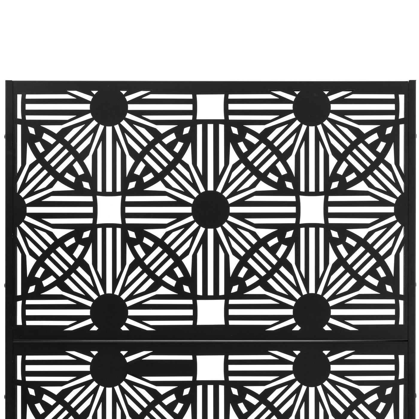 Paravent de confidentialité à 3 panneaux galvanisé à motifs floraux de 6 pieds de Glitzhome