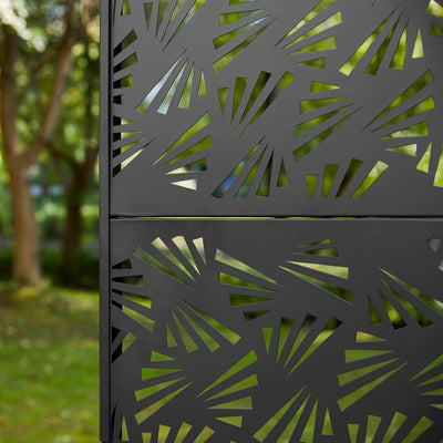 Paravent de confidentialité à 3 panneaux galvanisé à motifs floraux de 6 pieds de Glitzhome