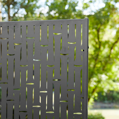 Paravent de confidentialité à 3 panneaux galvanisé à motifs floraux de 6 pieds de Glitzhome