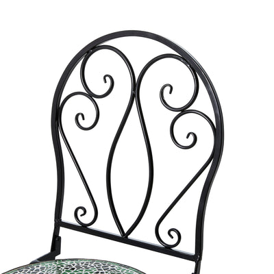 Ensemble bistrot pliant d'extérieur en métal Glitzhome 3 pièces avec table et chaises