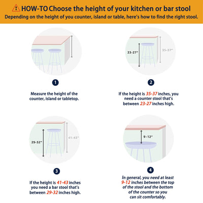 Glitzhome Lot de 2 ou 4 tabourets de bar pivotants modernes en bois à hauteur de comptoir et de bar