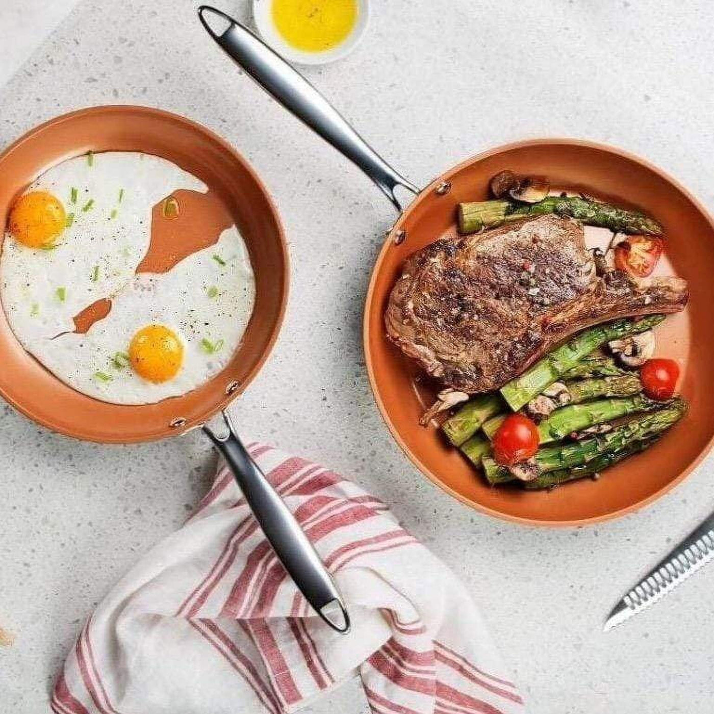 Ensemble de 3 poêles antiadhésives anodisées dures Gotham Steel Pro - 8'', 10'' et 12''