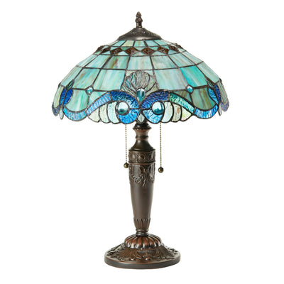 Lampe Tiffany en vitrail Gracewood Hollow Asdreni de 20 pouces - 14 L x 14 l x 20,25 H