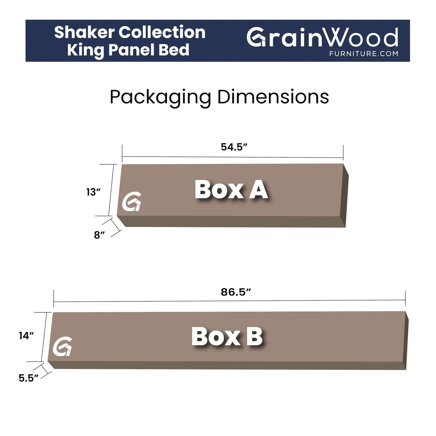 Lit plateforme en bois massif de style shaker avec meubles en bois de grain