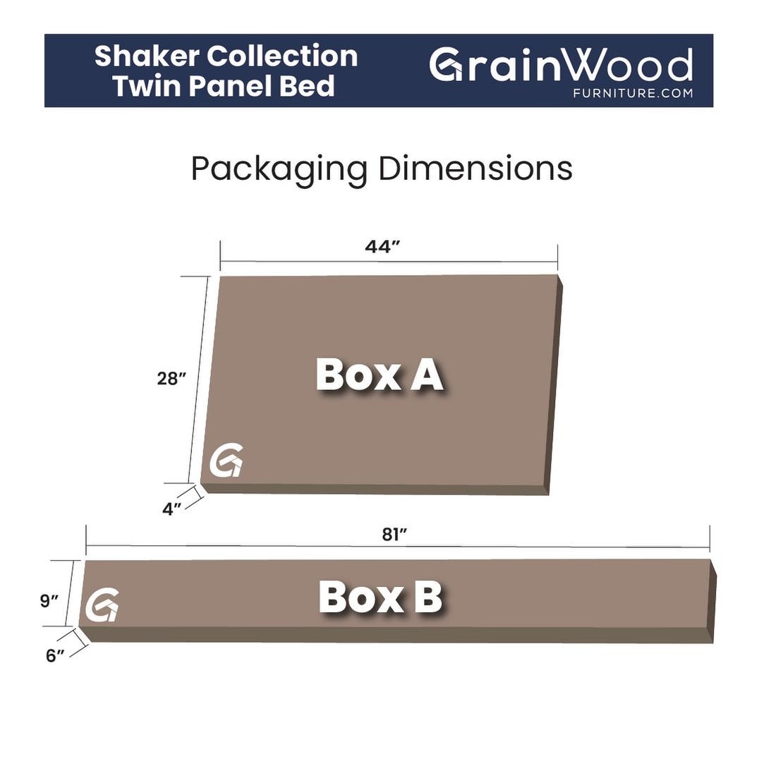 Lit plateforme en bois massif de style shaker avec meubles en bois de grain