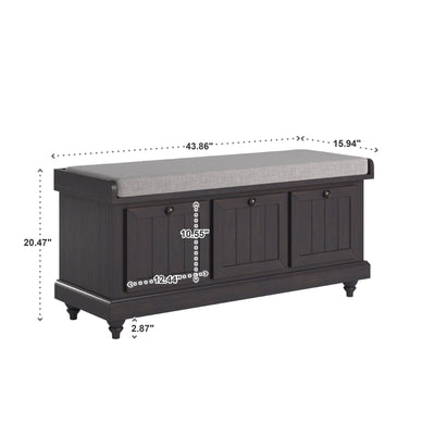 Banc de rangement Granger avec coussin d'assise en lin par iNSPIRE Q Classic