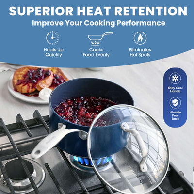 Batterie de cuisine antiadhésive Granitestone Blue 20 pièces