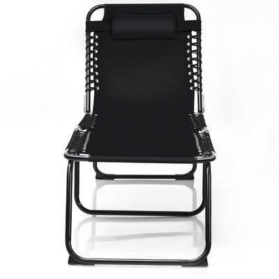 Chaise longue de plage pliante Gymax avec oreiller, 4 niveaux