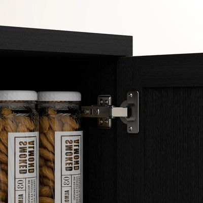 HOMCOM 63 Garde-manger de cuisine 2 portes, meuble de rangement indépendant avec étagères à 5 niveaux et 2 étagères réglables pour salle à manger