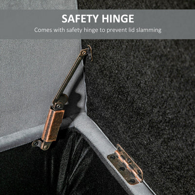 Banc ottoman de rangement capitonné à boutons HOMCOM, banc de lit rembourré avec accoudoirs roulés pour chambre, salon ou couloir