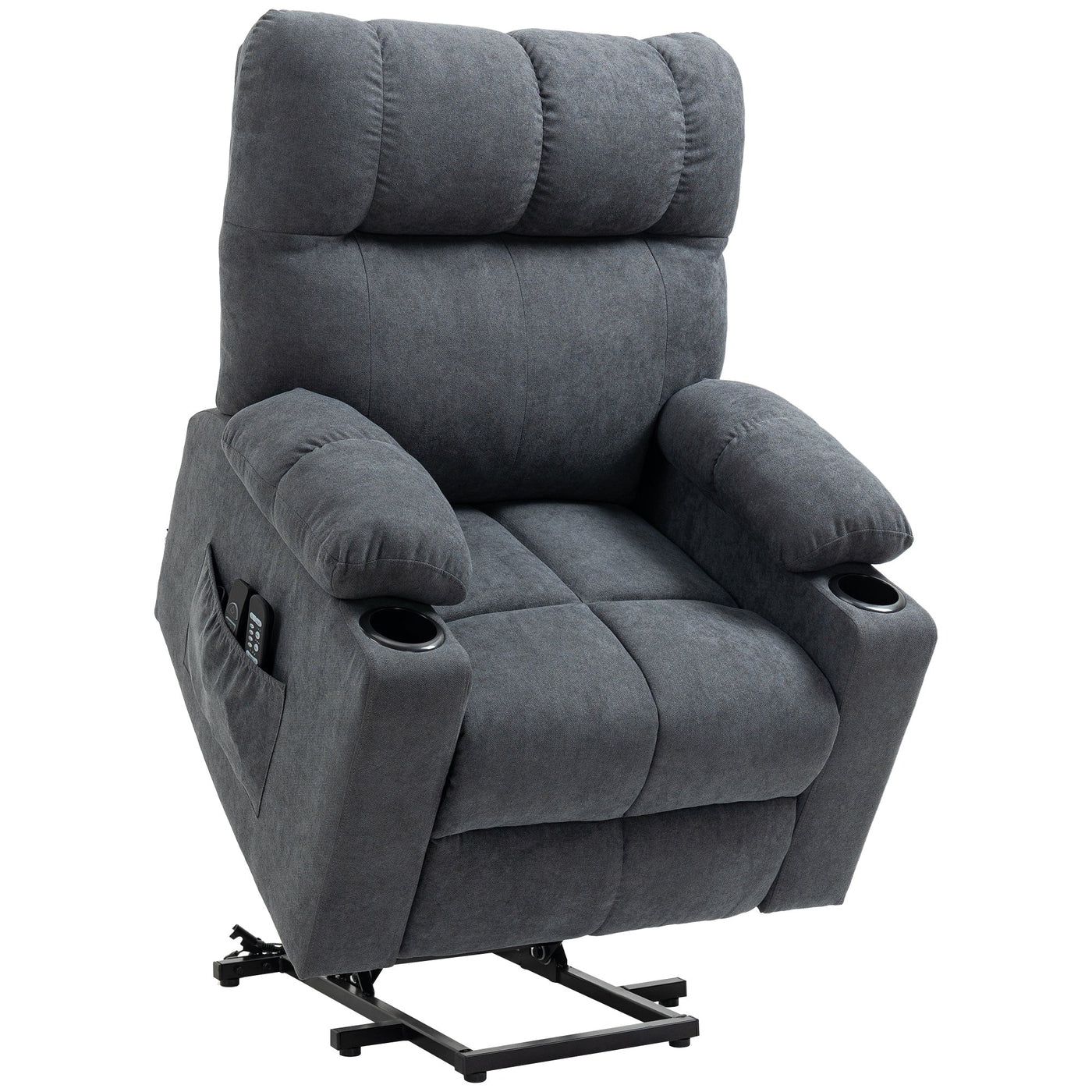 Fauteuil releveur électrique HOMCOM pour personnes âgées, fauteuil inclinable de salon surdimensionné avec télécommande