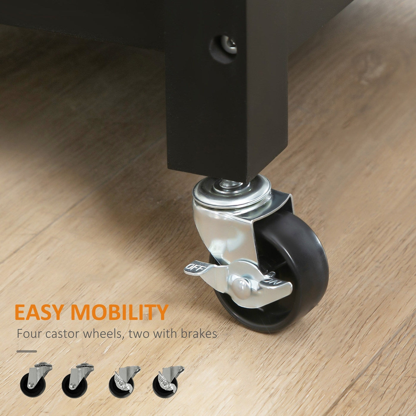 Desserte de cuisine HOMCOM, plateau en bois, sur roulettes, avec étagère ouverte et tiroir de rangement, pour salle à manger et cuisine