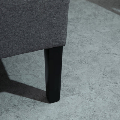 Canapé double capitonné sans accoudoirs en tissu lin HOMCOM avec pieds en bois - 28,75 x 43,25 x 36,5 cm