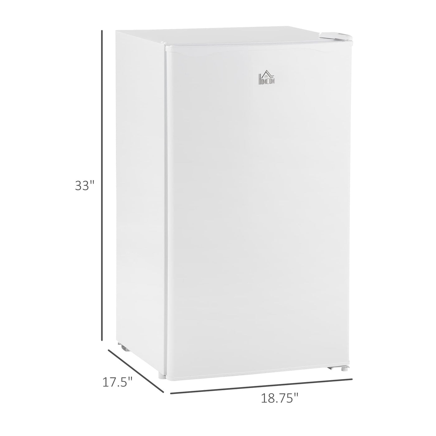 Mini-réfrigérateur compact HOMCOM de 3,2 pi³ avec congélateur, porte simple et thermostat réglable pour chambre à coucher
