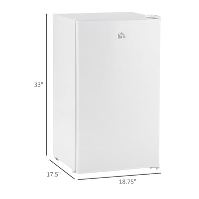 Mini-réfrigérateur compact HOMCOM de 3,2 pi³ avec congélateur, porte simple et thermostat réglable pour chambre à coucher