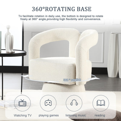 Fauteuils d'appoint pivotants à 360 degrés rembourrés Boucle de HOMEFUN