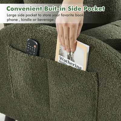 Fauteuil d'appoint HOMYKA avec dossier réglable et pouf de rangement