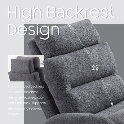 Fauteuil d'appoint HOMYKA avec dossier réglable et pouf de rangement