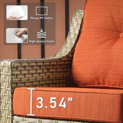 Ensemble de 2 chaises de patio d'extérieur en rotin et osier à dossier haut HOOOWOOO